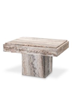 Sartoria Silver Travertine Side Table