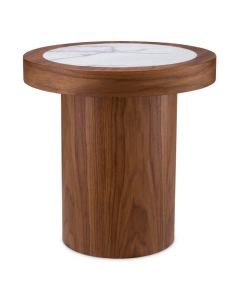 Presedio Side Table Walnut / Bianco Lilac Marble