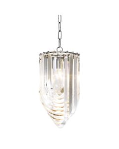 Murano Nickel Acrylic Long Small Chandelier
