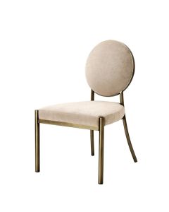 Scribe Dark Brass & Greige Velvet Dining Chair