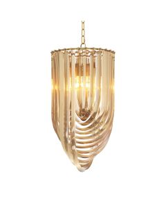 Murano Champagne Acrylic Long Chandelier 