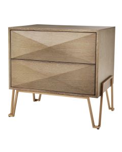 Highland Washed Oak Bed Side Table