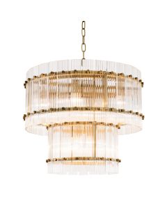 Ruby Small Antique Brass Chandelier