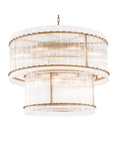 Ruby Large Antique Brass Chandelier