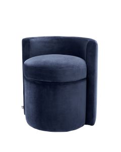 Arcadia Savona Midnight Blue Velvet Stool 