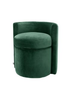 Arcadia Roche Dark Green Velvet Stool 