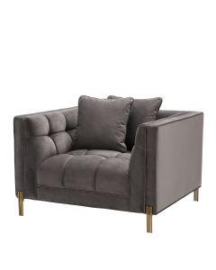 Sienna Savona Grey Velvet Armchair 