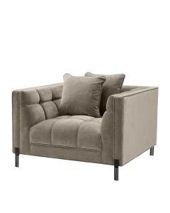 Sienna Savona Greige Velvet Armchair