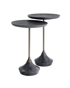 Puglia Grey Marble Side Table - Set of 2