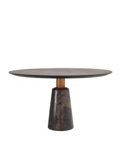 Genova Grey Marble and Mocha Oak Dining Table