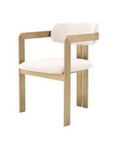 Donato Boucle Cream & Brushed Brass Dining Chair