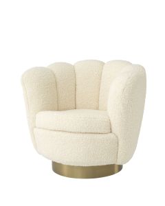 Mirage Faux Shearling Swivel Armchair
