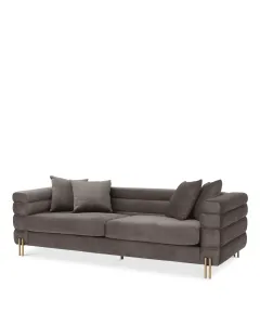 York Savona Grey Velvet Sofa