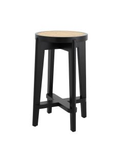 Dareau Classic Black Counter Stool with Rattan Cane Webbing