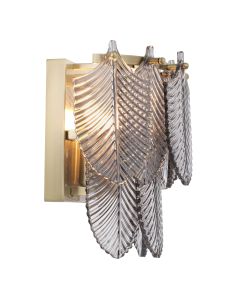 Verbier Light Brushed Brass & Smoked Glass Wall Lamp