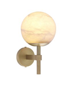 Jade Antique Brass & Alabaster Wall Lamp