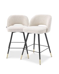 Cliff Boucle Cream Counter Stool - Set of 2 