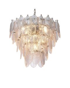Verbier Small Nickel & Clear Glass Chandelier