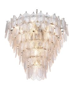 Verbier Large Nickel & Clear Glass Chandelier