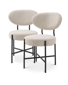 Vicq Boucle Cream Dining Chair - Set of 2