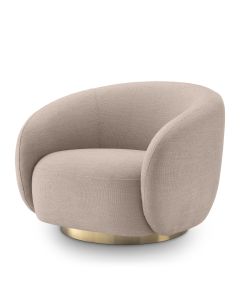 Brice Avalon Sand Swivel Armchair