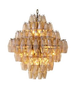 Benini Large Gold Glass Chandelier