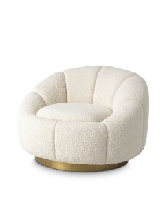 Inger Boucle Cream Swivel Armchair