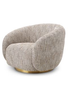 Brice Mademoiselle Beige Swivel Armchair