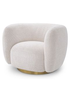Roxy Lyssa Off White Swivel Armchair