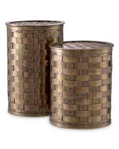 Lausanne Vintage Brass Box - Set of 2