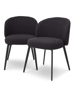Lloyd Boucle Black Dining Chair - Set of 2