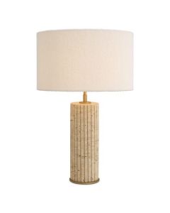Giova Round Table Lamp Travertine