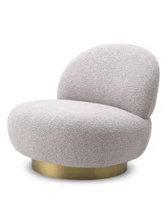 Clement Boucle Grey Swivel Armchair