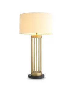 Condo Antique Brass & Boucle Table Lamp