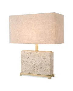 Newton Small Travertine Table Lamp