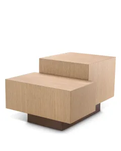 Nerone Natural Oak & Bronze Side Table