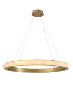 Cabildo Antique Brass & Alabaster Chandelier