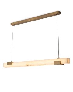 Furore Antique Brass & Alabaster Chandelier
