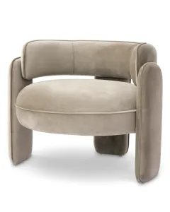 Chaplin Savona Greige Velvet Armchair