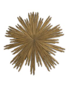Sunburst Antiqued Gold Leaf Wall Object