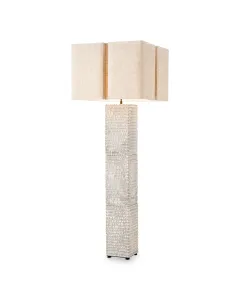 Division Crackled White Floor Lamp