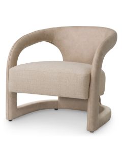 Voletta Valente Beige Faux Leather Chair