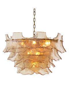 Clarendon Antique Brass & Champagne Glass Chandelier 