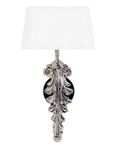 Beau Site Nickel Wall Lamp with White Shade