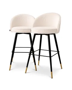 Cooper Bar Stool Set of 2 Boucle Cream 