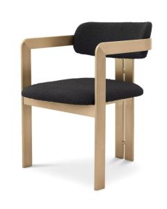 Donato Boucle Black Dining Chair