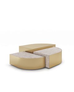 Strata Coffee Table - Travertine/ Metal Customise