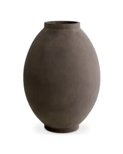 Moon Jar Taupe Vase - Soft Oval