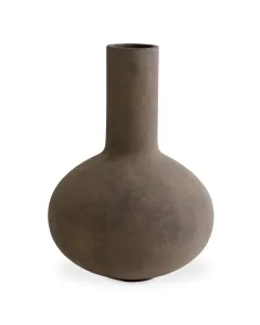 Moon Jar Taupe Vase - Slim Neck