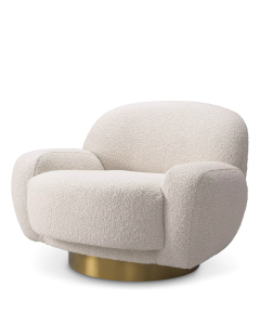 Udine Boucle Cream Swivel Armchair